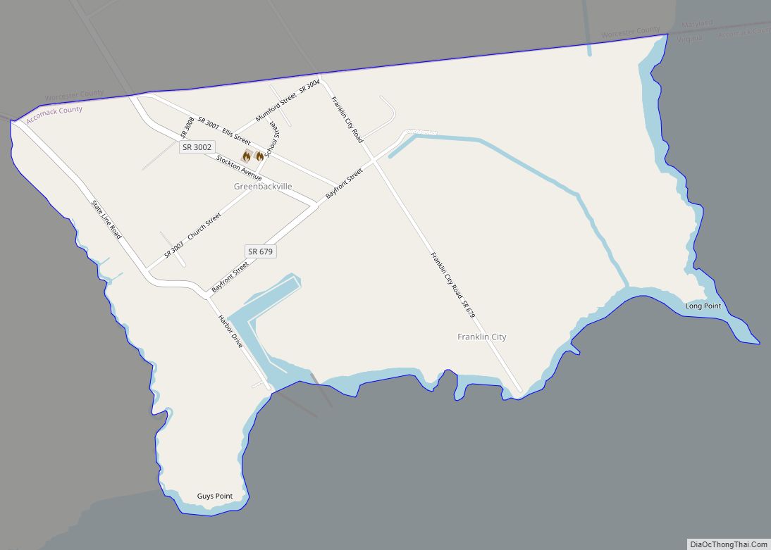 Map of Greenbackville CDP