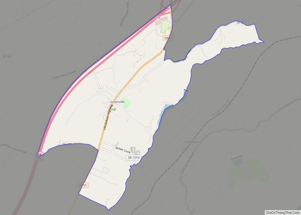 Map of Greenville CDP, Virginia