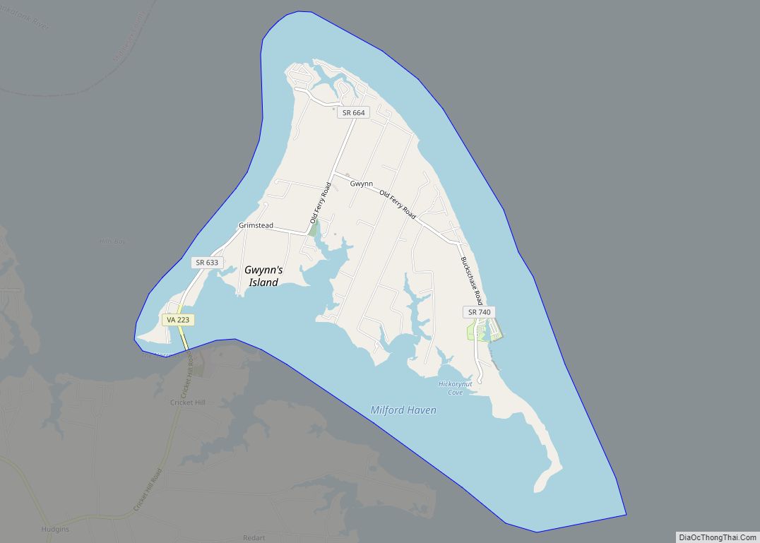 Map of Gwynn CDP