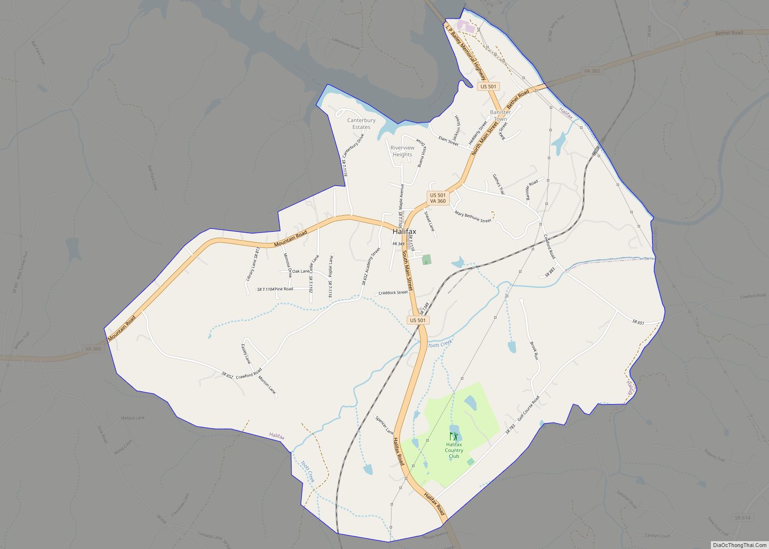 Map of Halifax town, Virginia