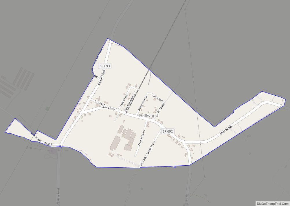 Map of Hallwood town