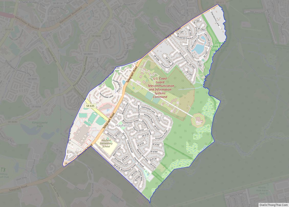 Map of Hayfield CDP, Virginia