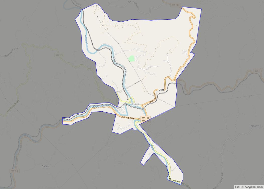 Map of Haysi town