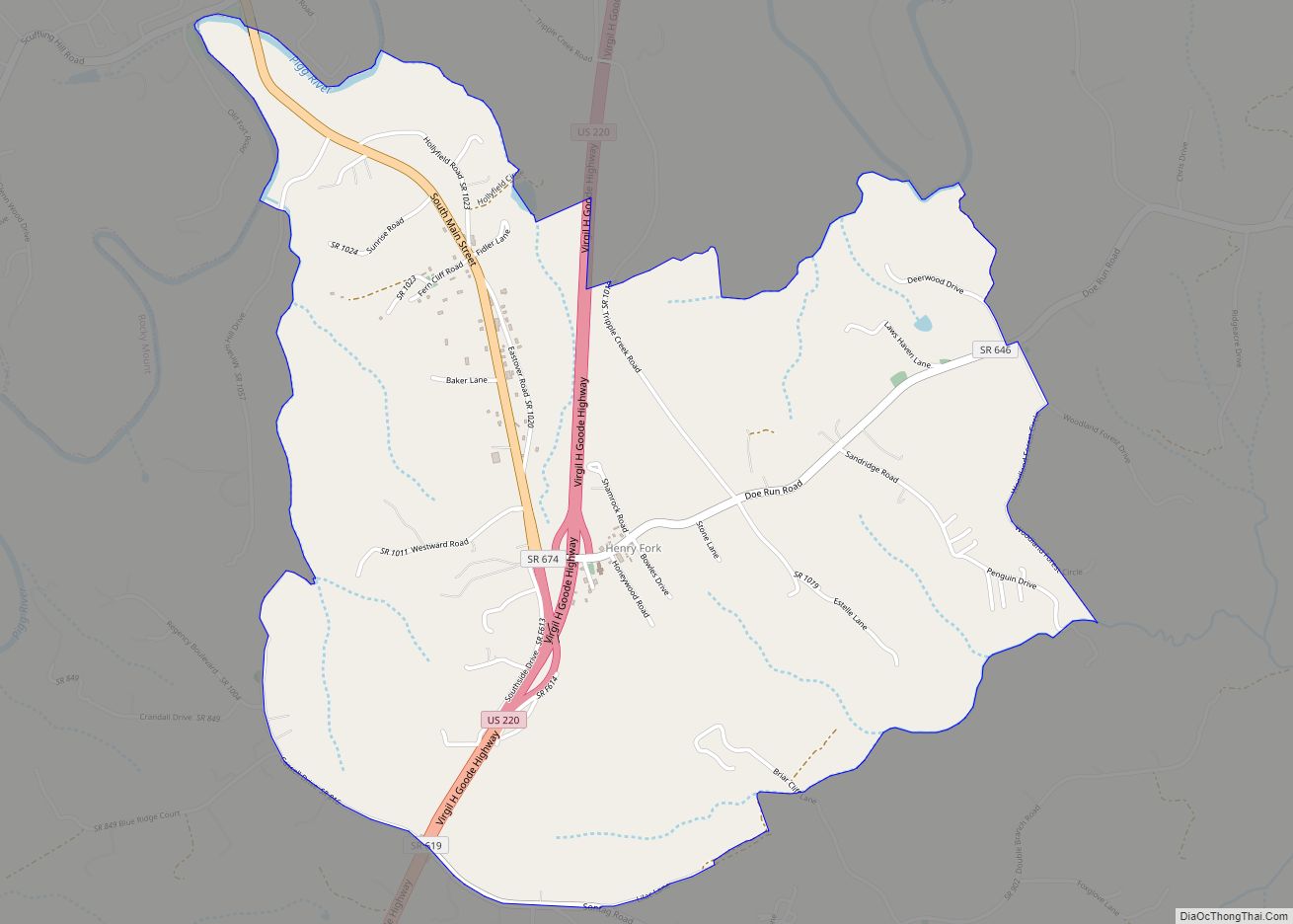Map of Henry Fork CDP