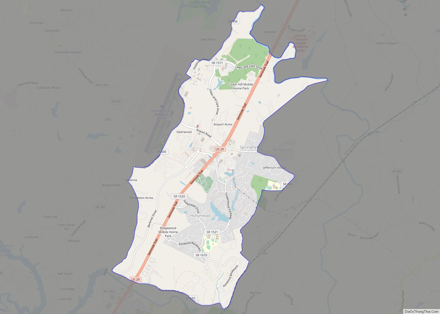 Map of Hollymead CDP