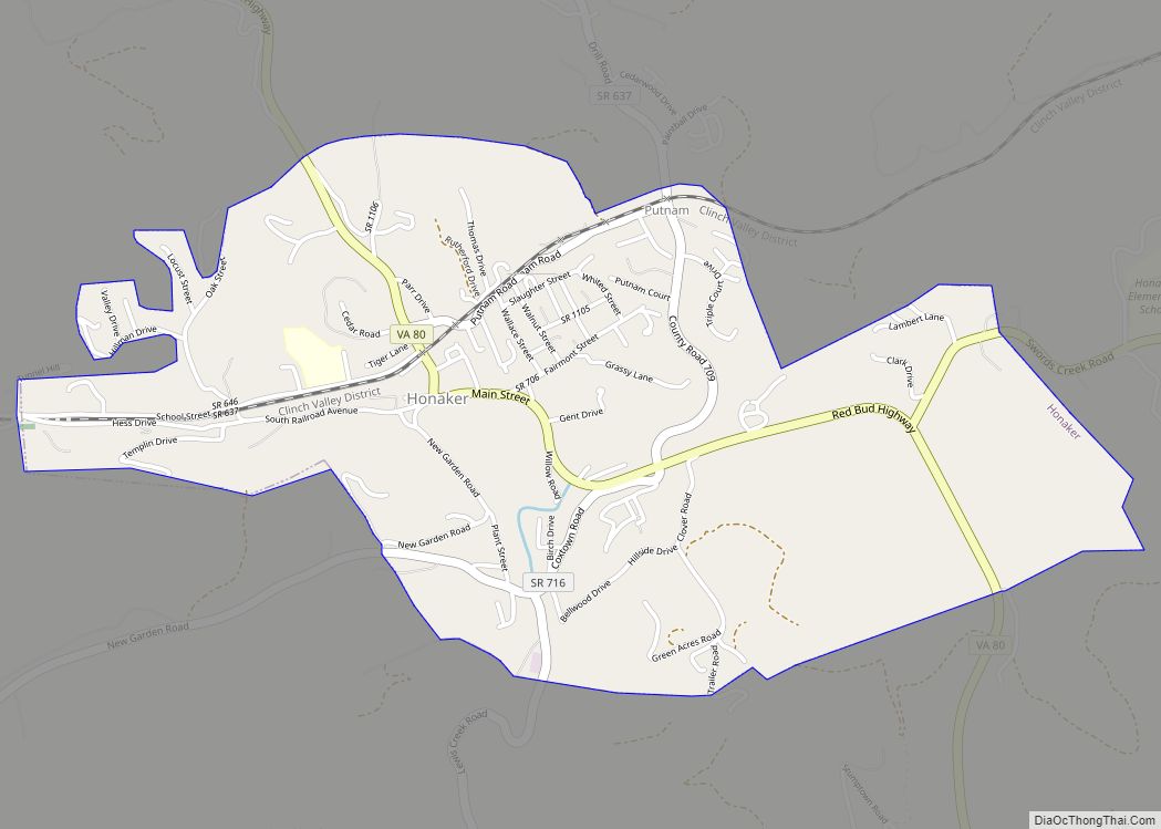 Map of Honaker town