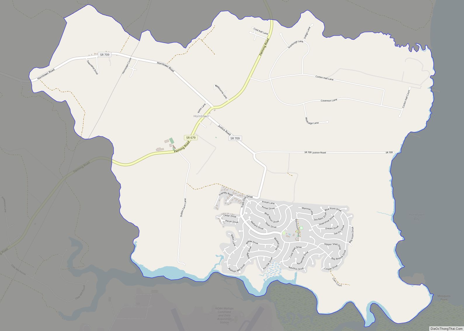Map of Horntown CDP, Virginia