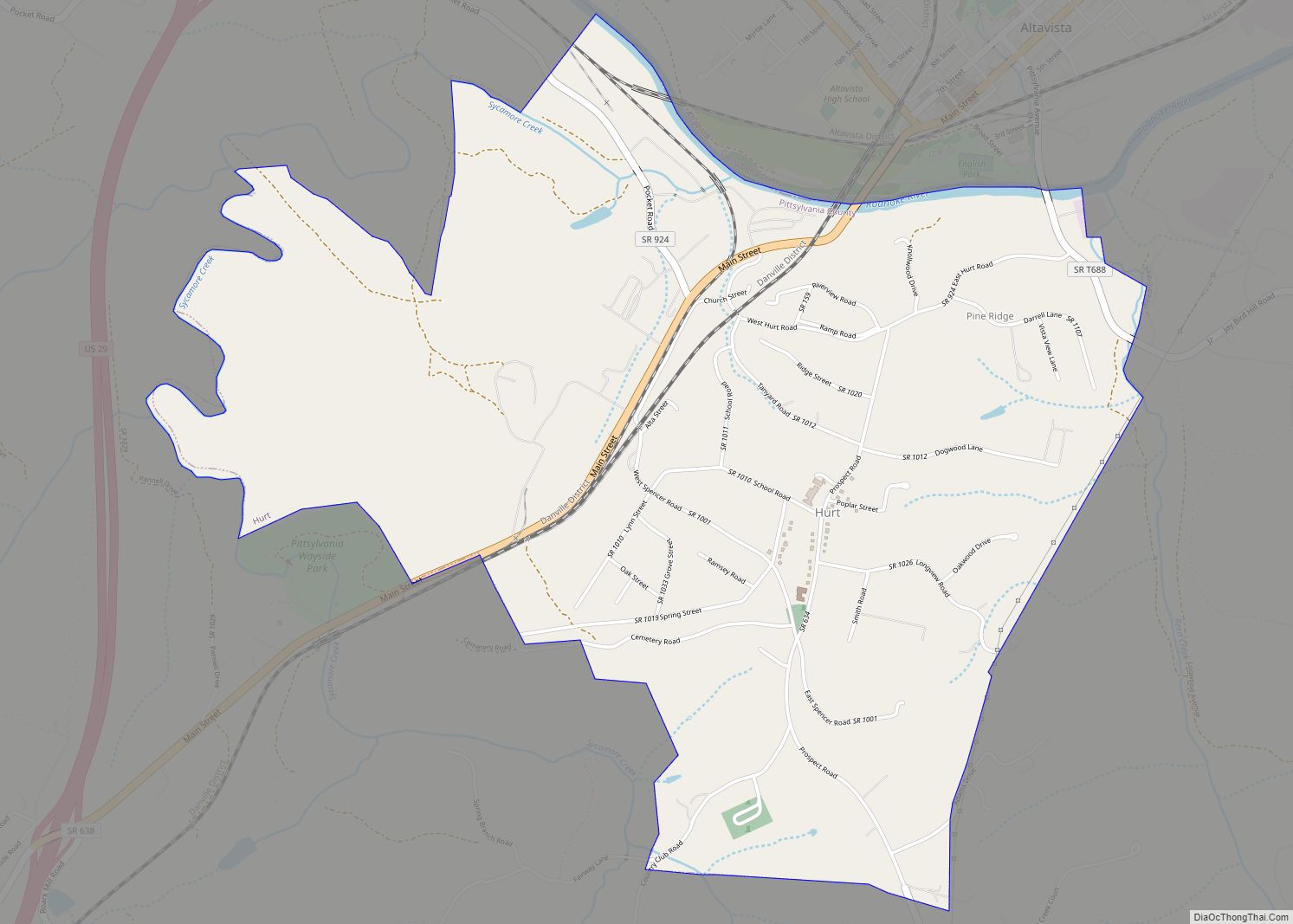 Map of Hurt town