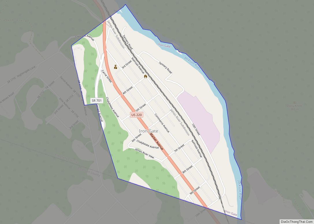 Map of Iron Gate town