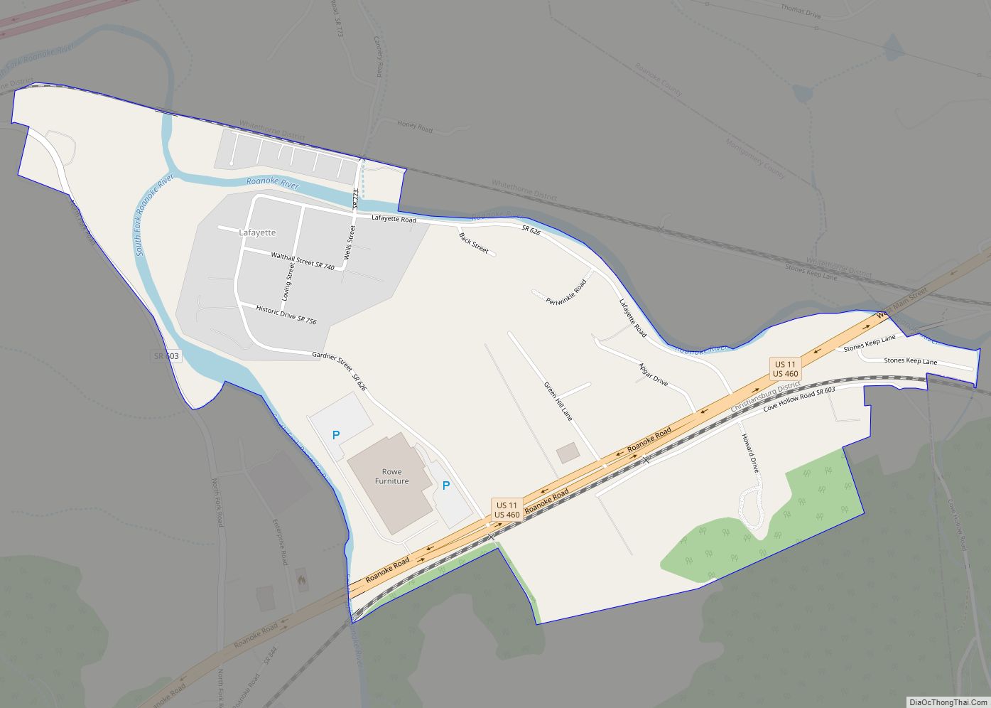 Map of Lafayette CDP, Virginia