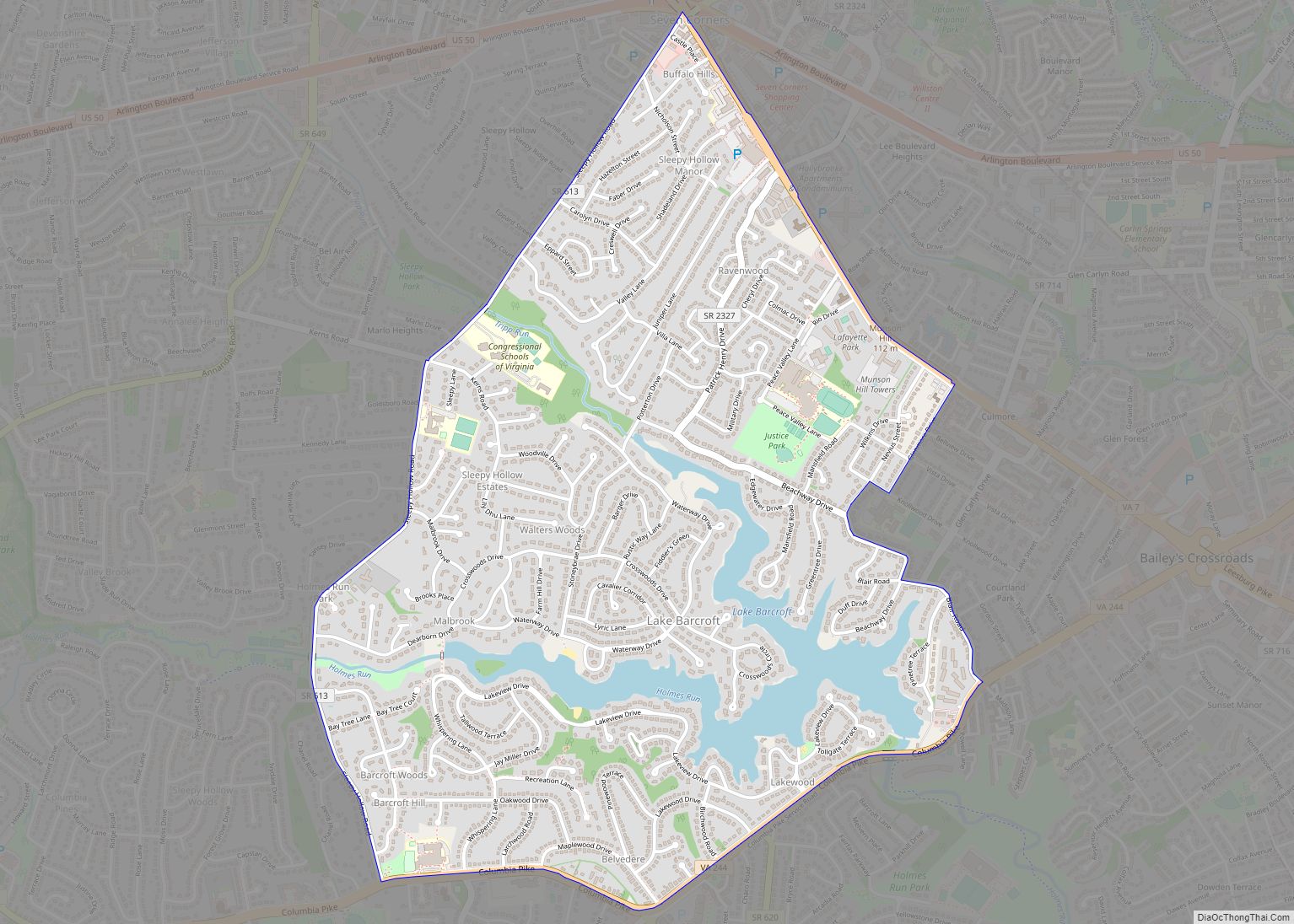 Map of Lake Barcroft CDP