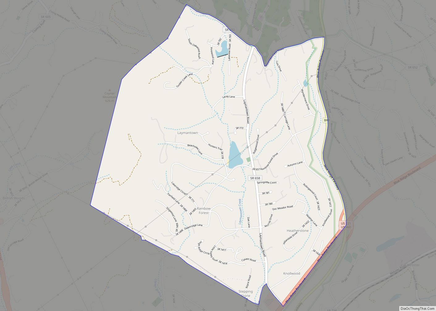Map of Laymantown CDP