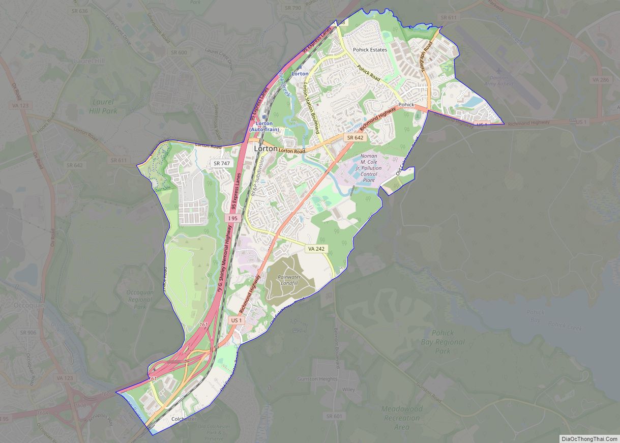 Map of Lorton CDP, Virginia