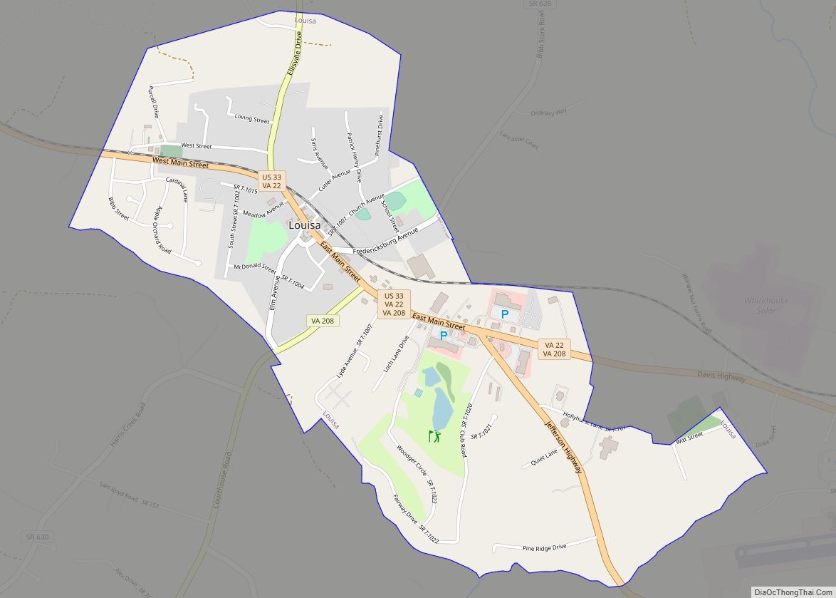 Map of Louisa town, Virginia