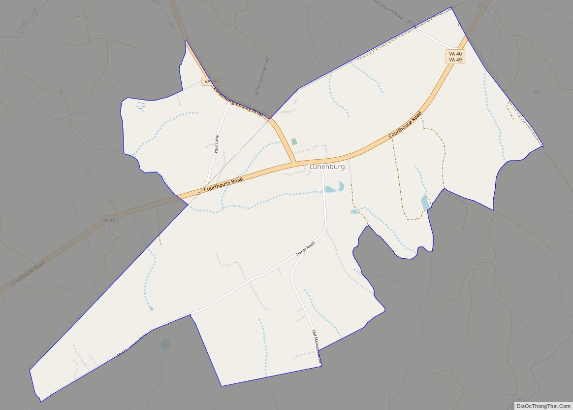 Map of Lunenburg CDP, Virginia