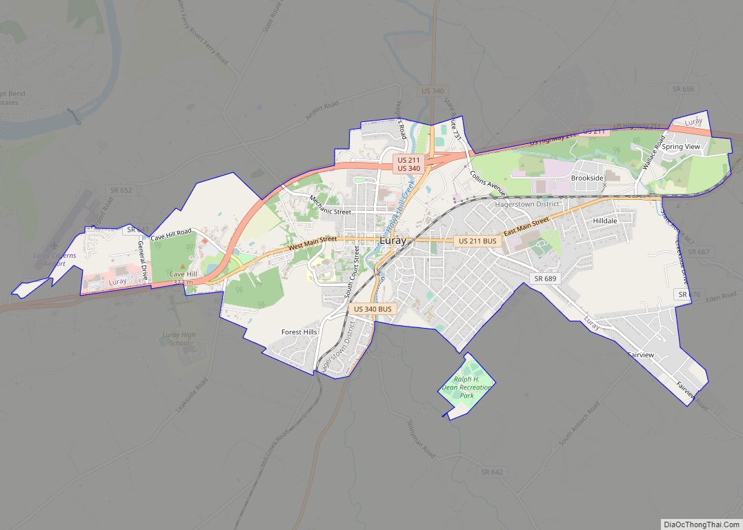 Map of Luray town, Virginia