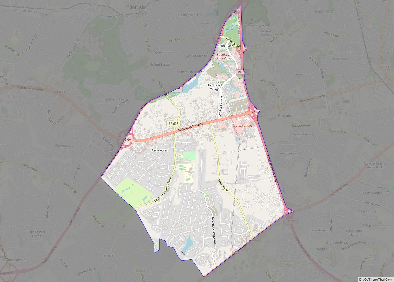 Map of Manchester CDP, Virginia