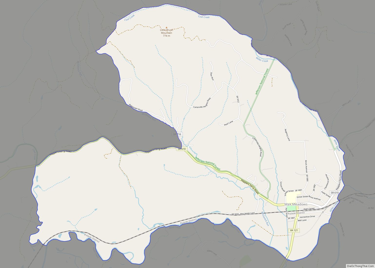 Map of Max Meadows CDP