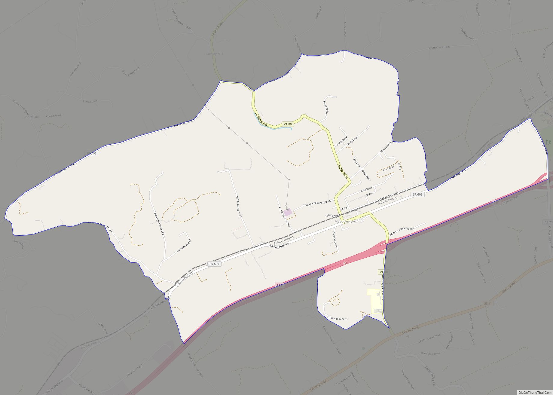 Map of Meadow View CDP