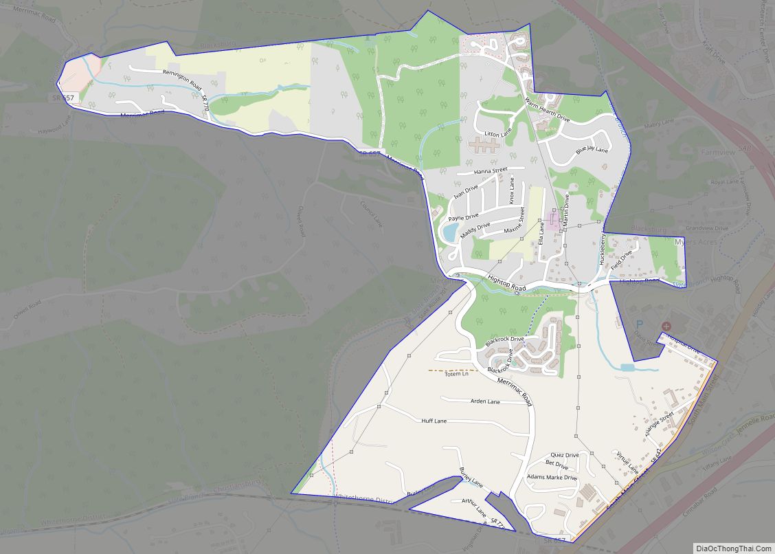 Map of Merrimac CDP