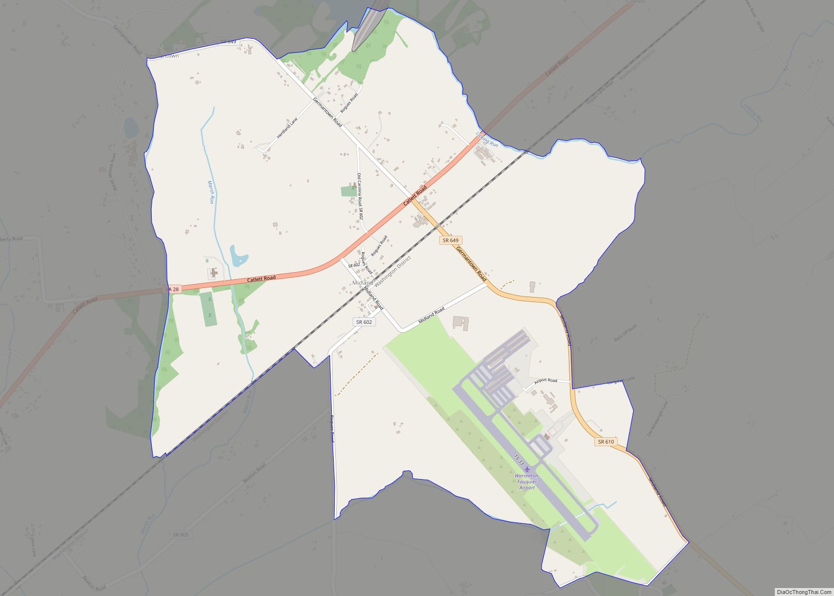 Map of Midland CDP, Virginia