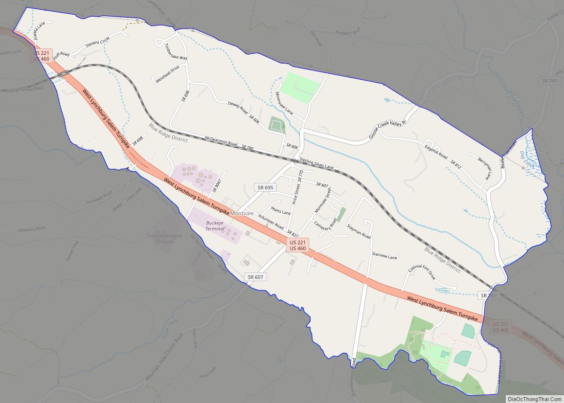 Map of Montvale CDP, Virginia