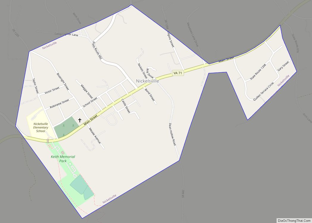 Map of Nickelsville town