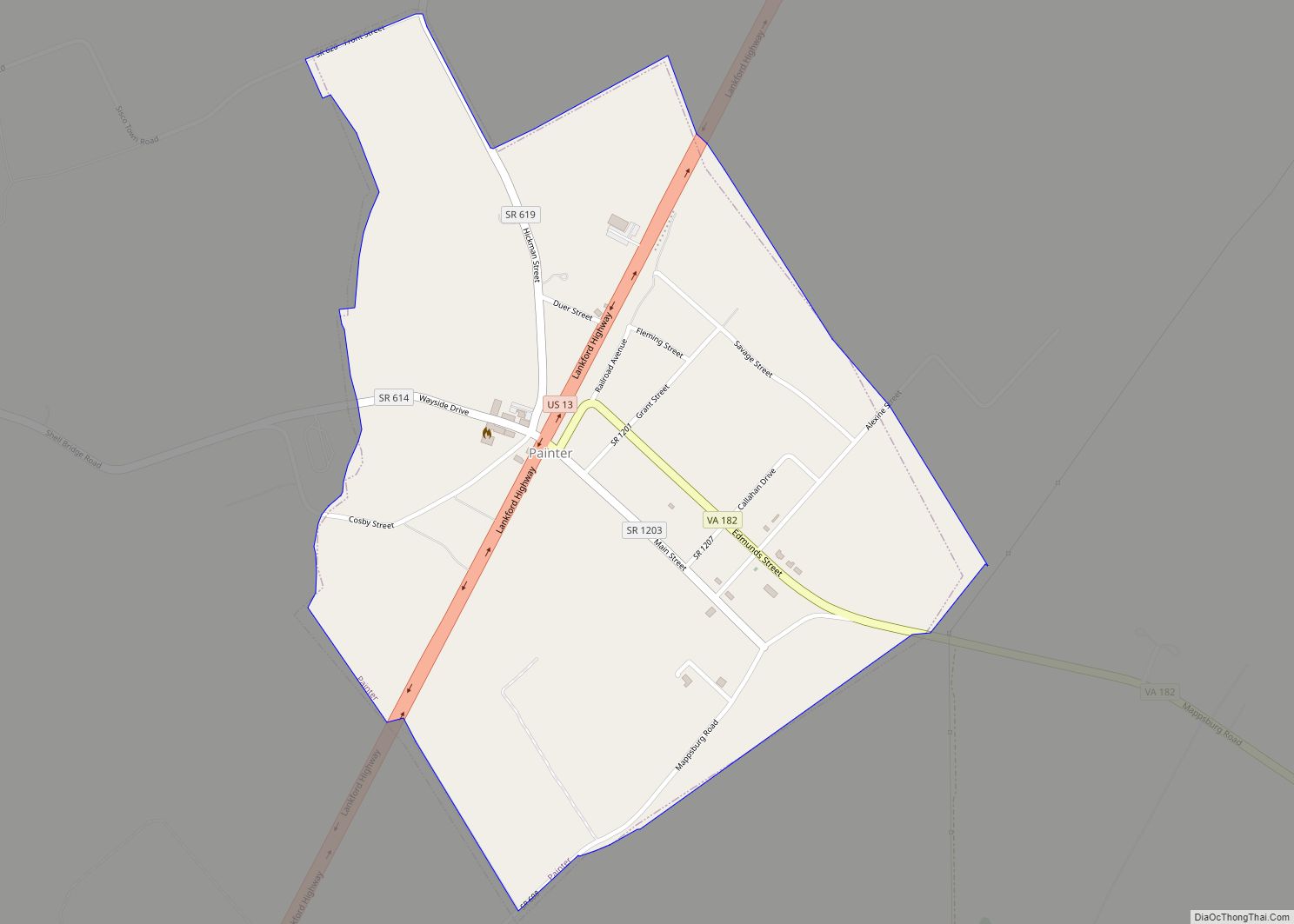 Map of Painter town