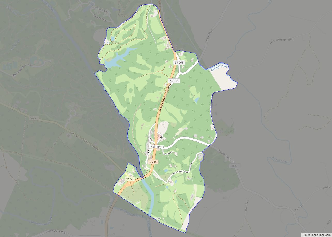 Map of Palmyra CDP, Virginia