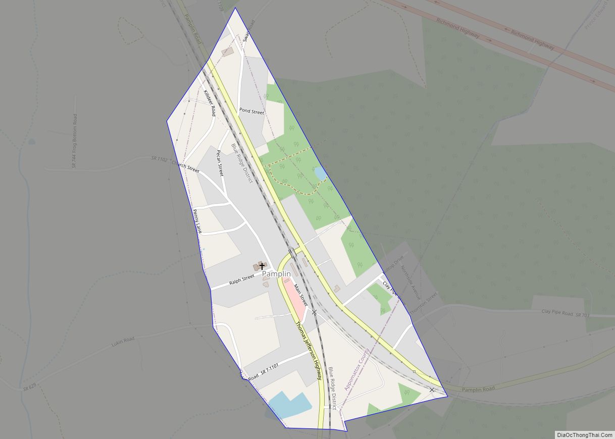 Map of Pamplin City town