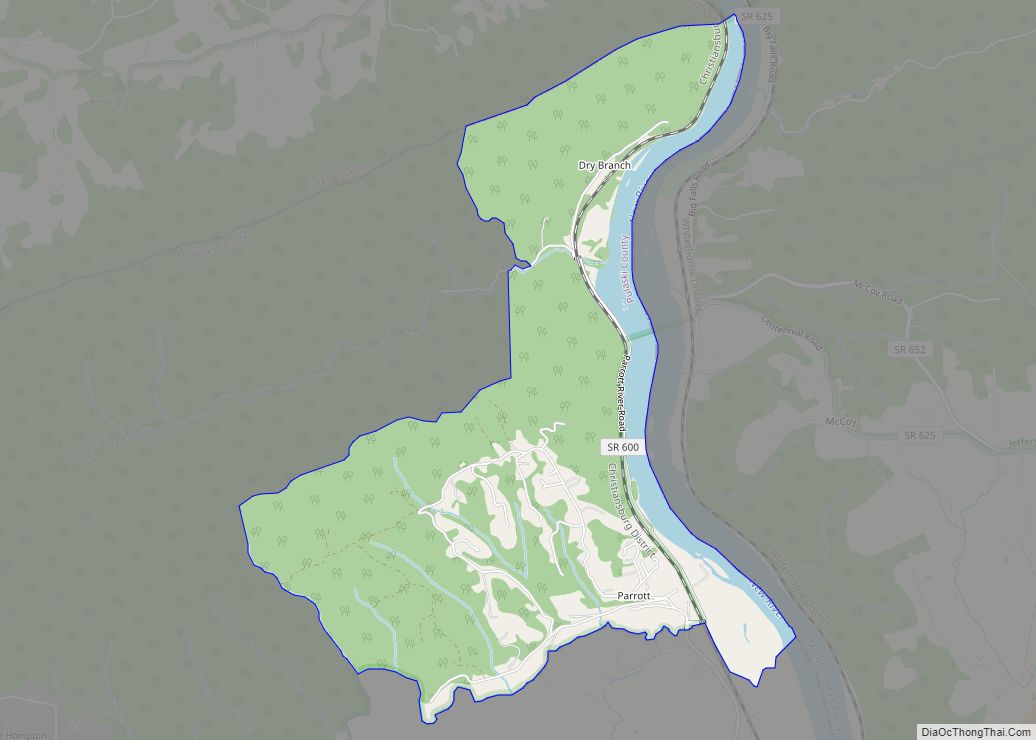 Map of Parrott CDP, Virginia