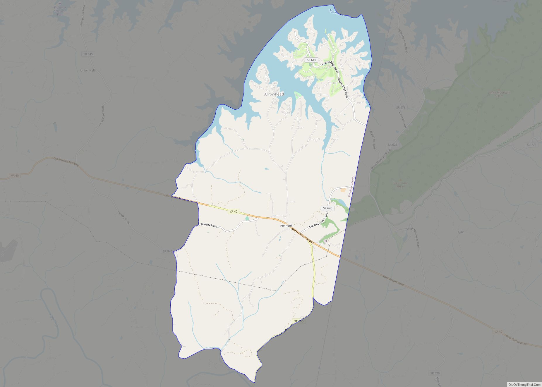 Map of Penhook CDP