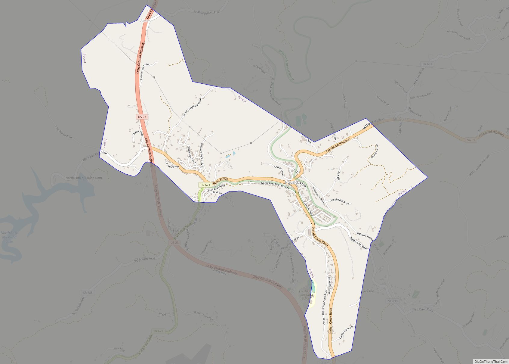 Map of Pound town