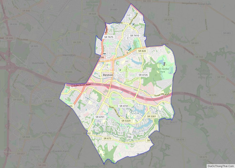 Map of Reston CDP