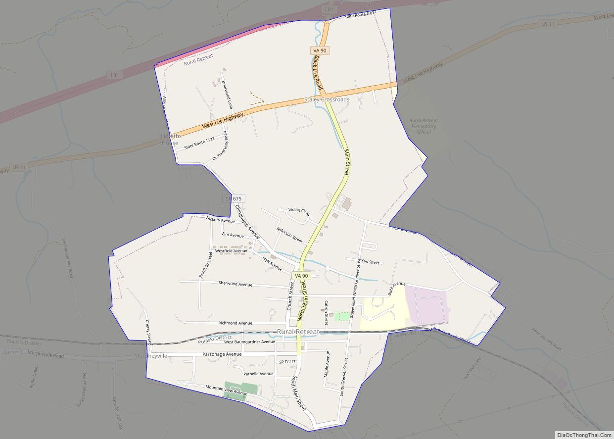 Map of Rural Retreat town