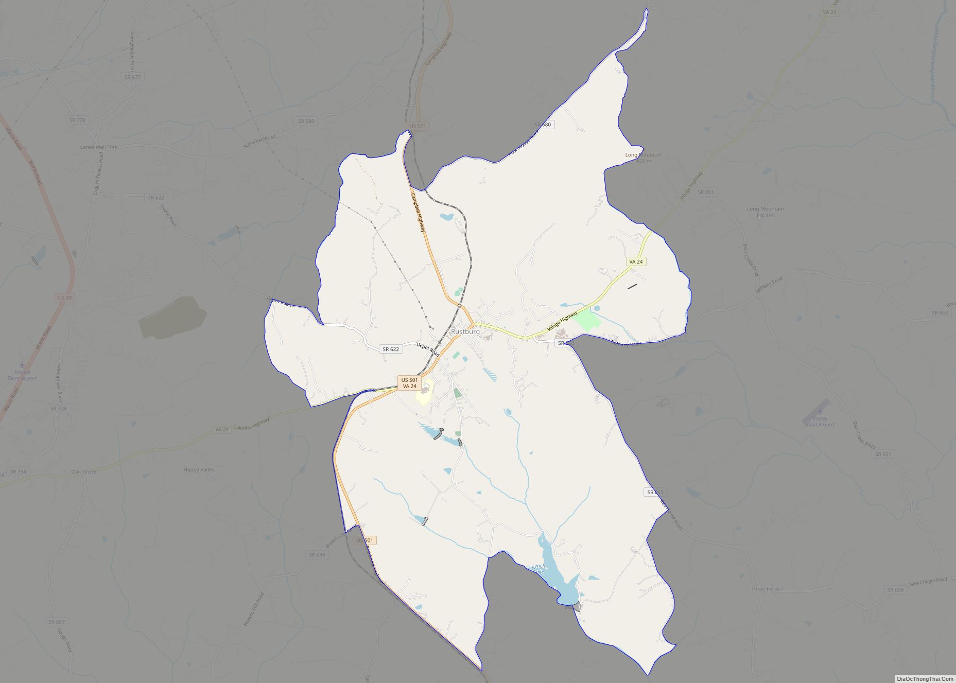 Map of Rustburg CDP