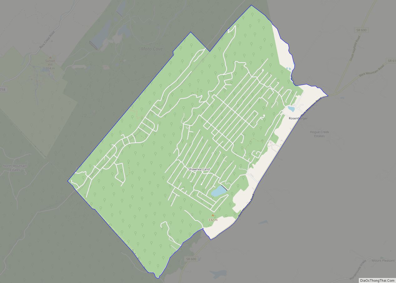 Map of Shawneeland CDP