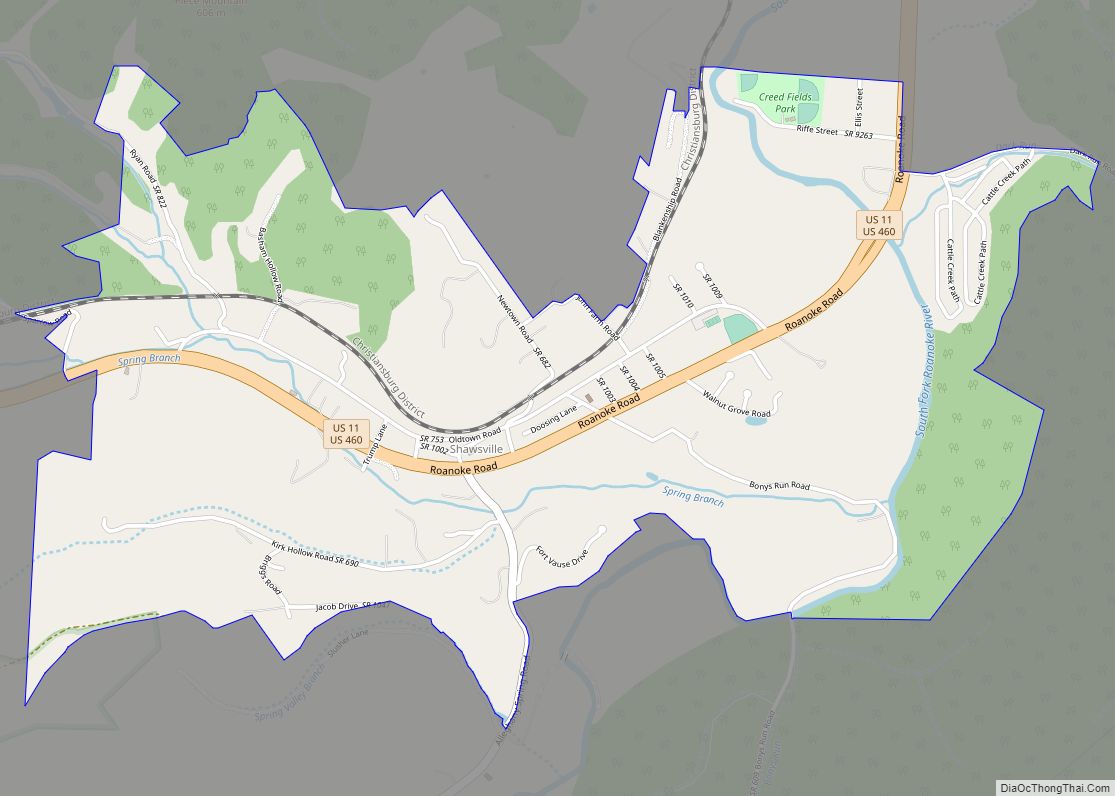 Map of Shawsville CDP