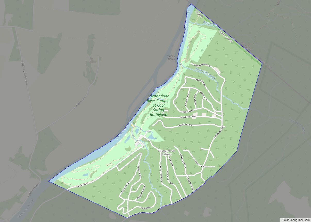 Map of Shenandoah Retreat CDP
