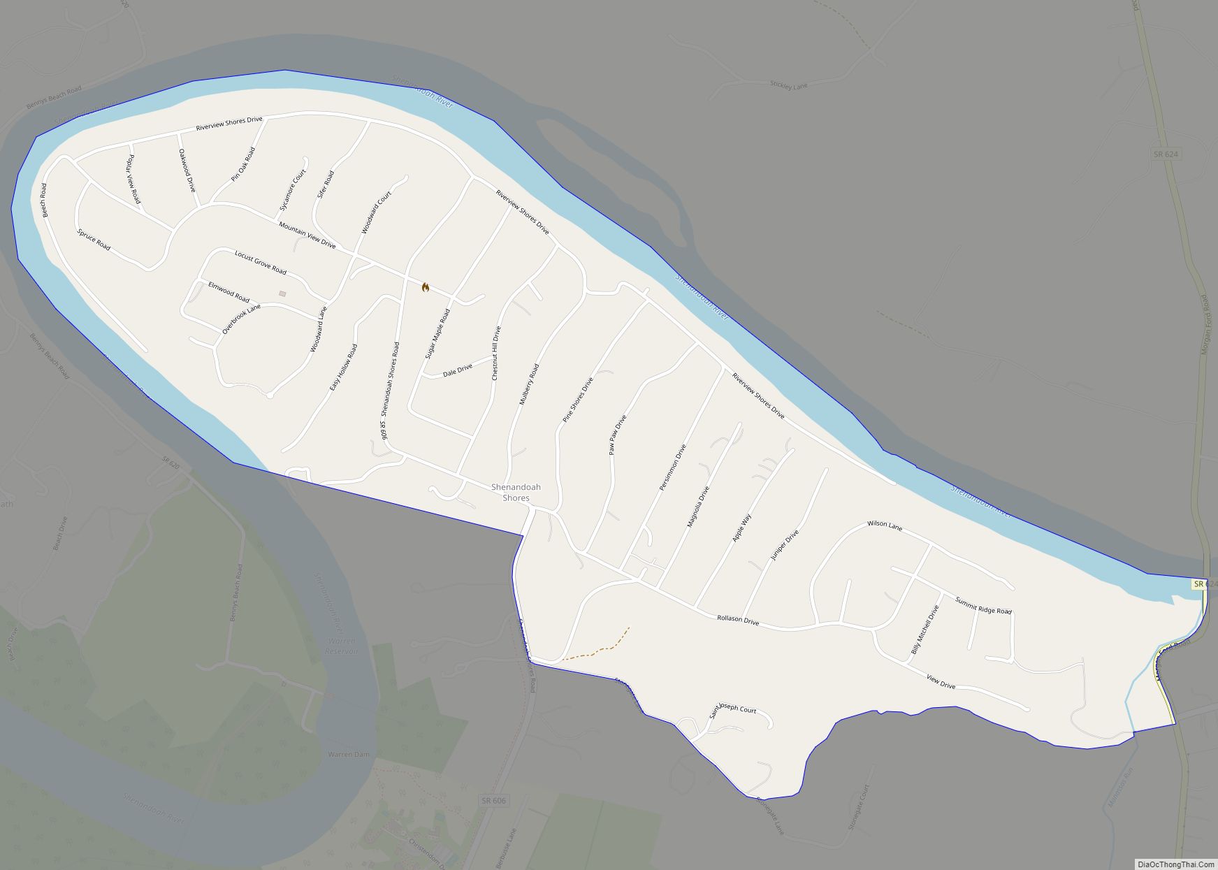 Map of Shenandoah Shores CDP