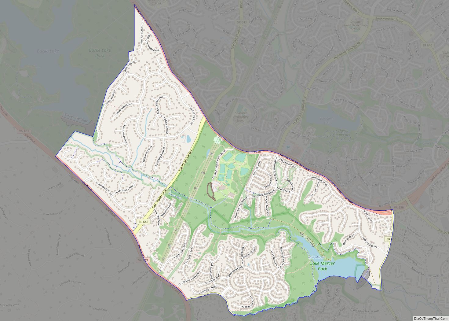 Map of South Run CDP