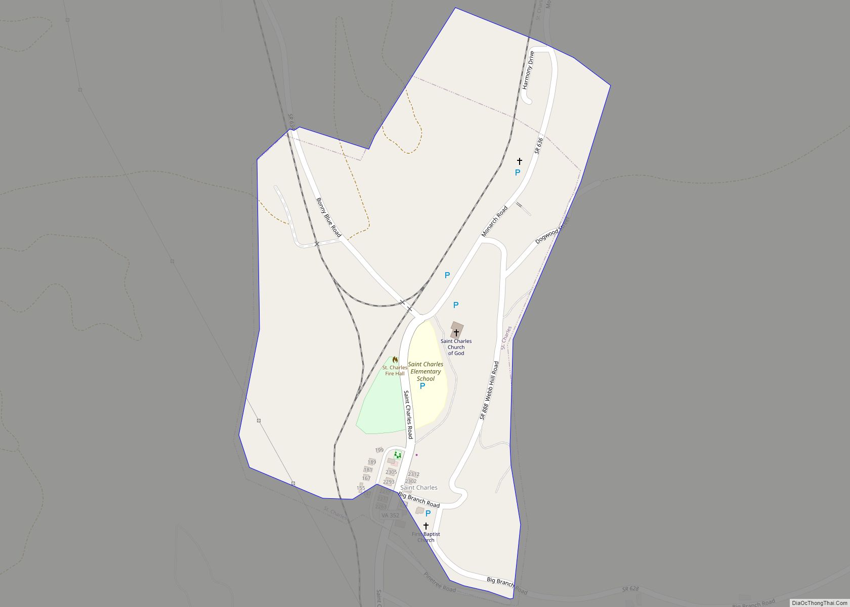 Map of St. Charles town, Virginia