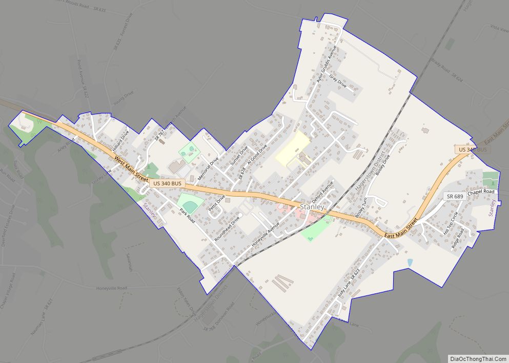 Map of Stanley town, Virginia