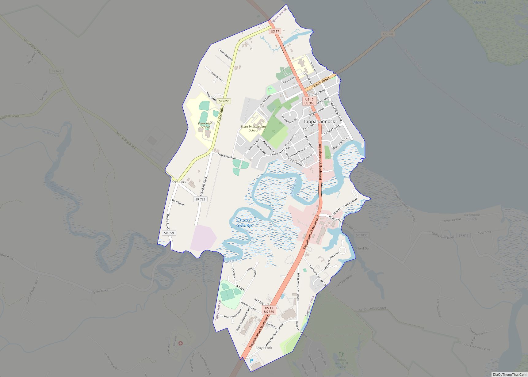 Map of Tappahannock town