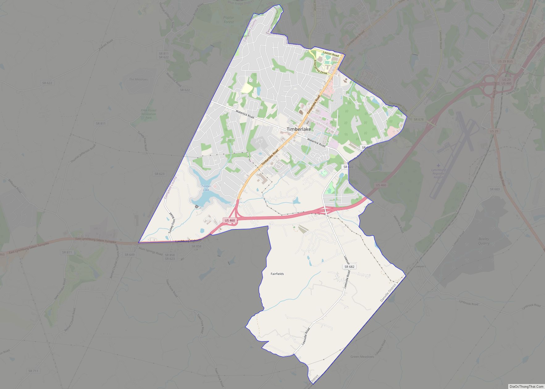 Map of Timberlake CDP, Virginia