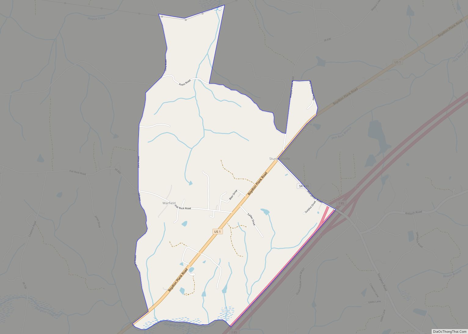 Map of Warfield CDP, Virginia