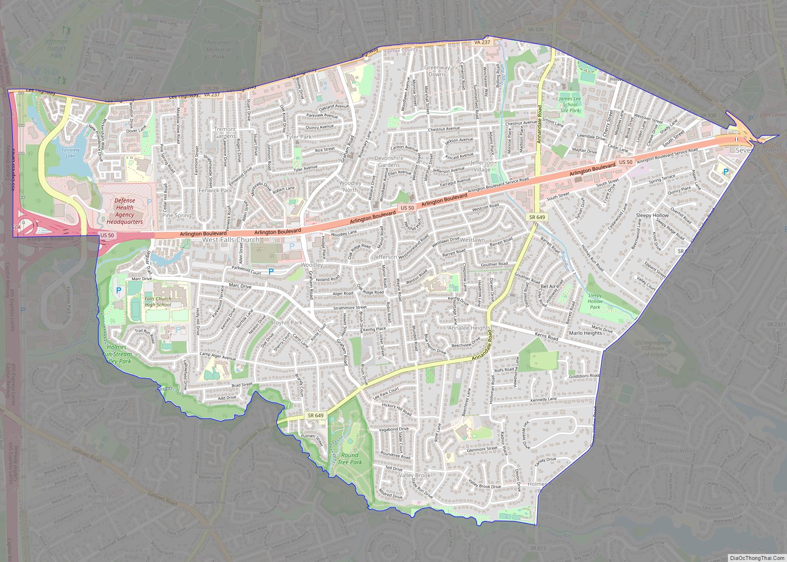 Map of West Falls Church CDP