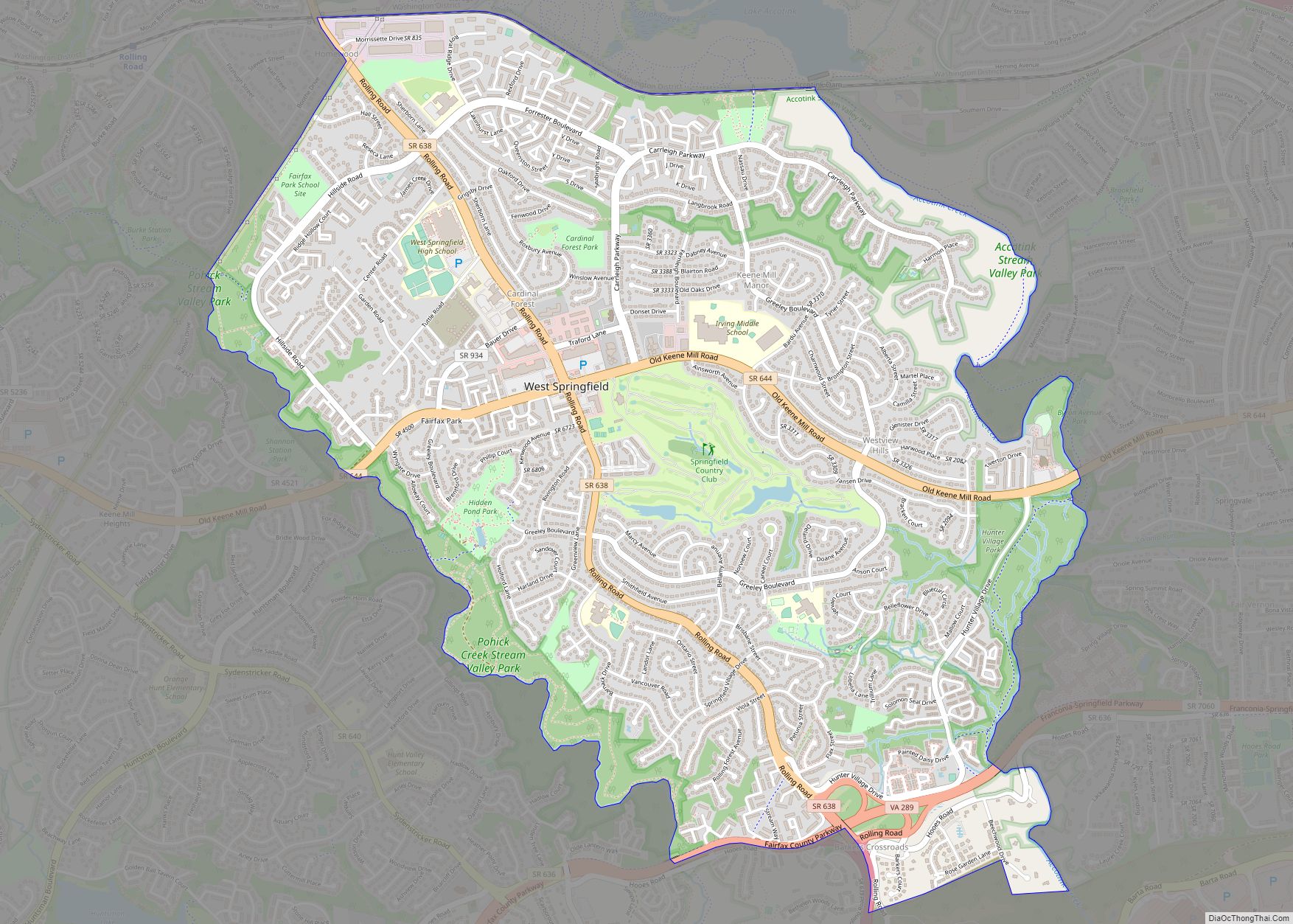 Map of West Springfield CDP
