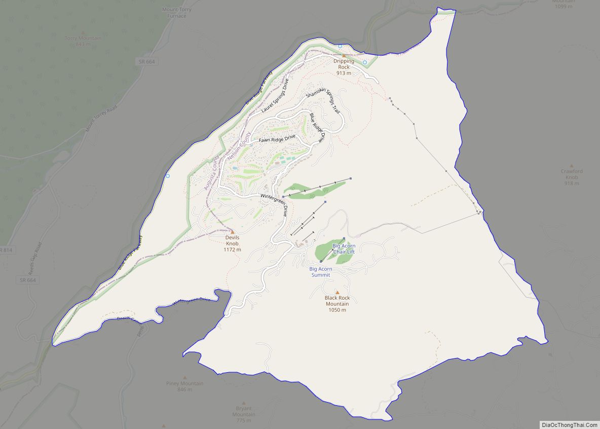 Map of Wintergreen CDP