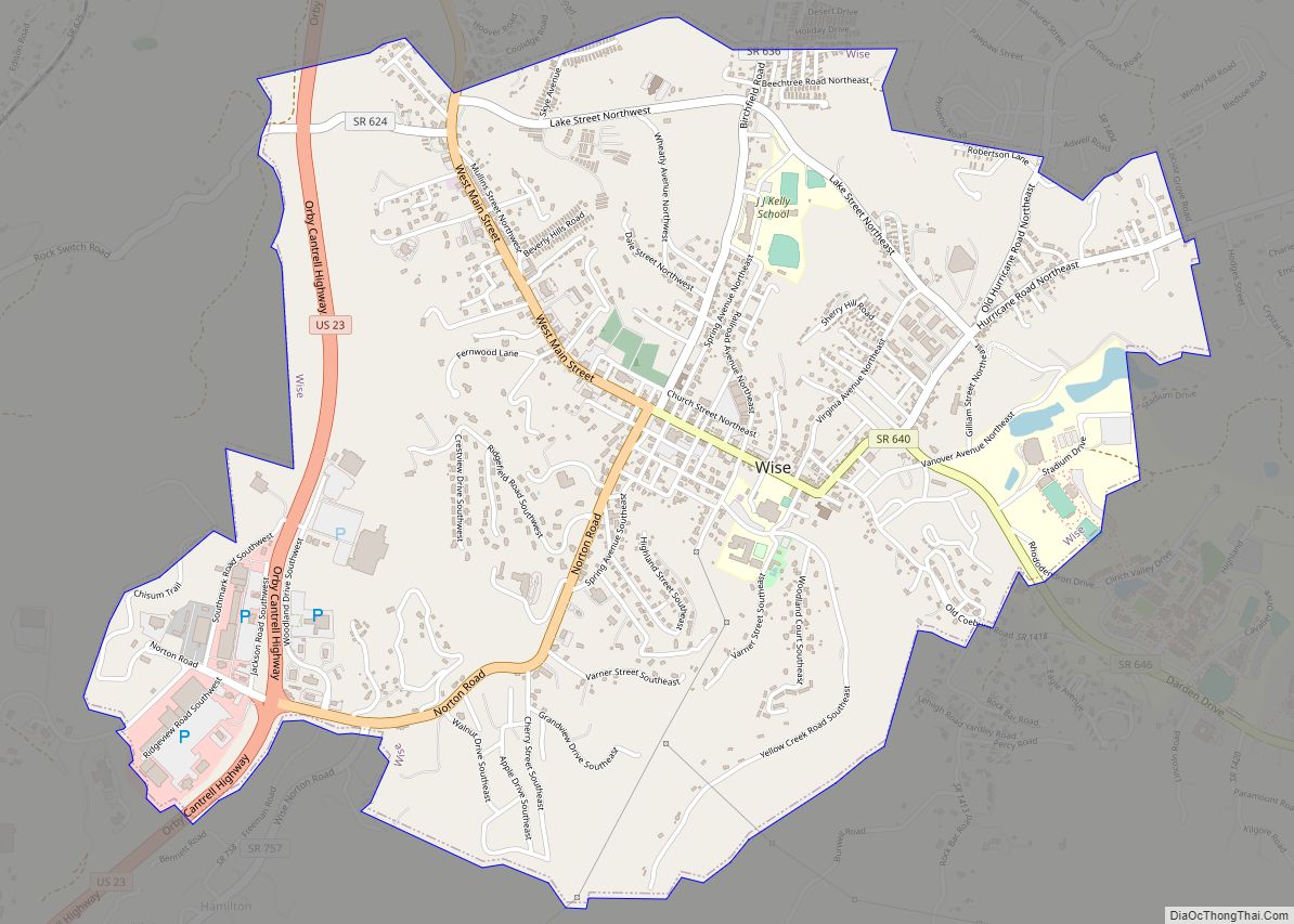 Map of Wise town